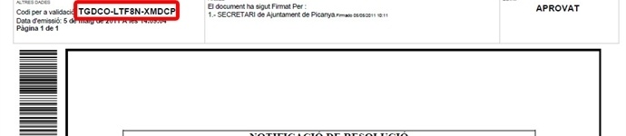 Verificació de documents Verificació de documents