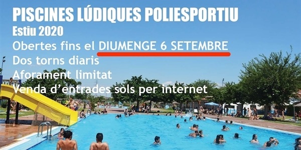 Les piscines lúdiques del Poliesportiu obrin fins el diumenge 6 de setembre