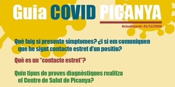 Guia COVID Picanya, un document que recull la informació bàsica de la malaltia al nostre poble 
