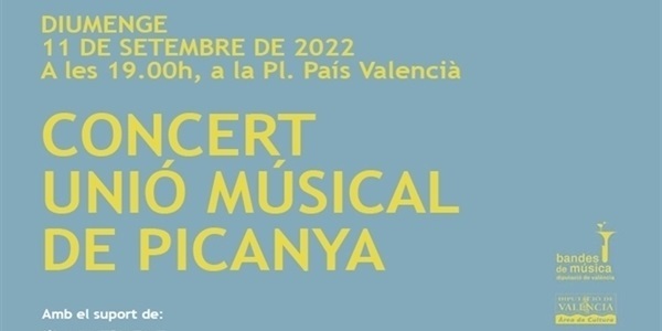 Concert de la Unió Musical de Picanya este diumenge 11 de setembre