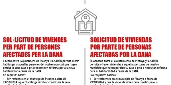 Sol·licitud de vivendes per part de persones afectades per la DANA que necessiten reallotjament