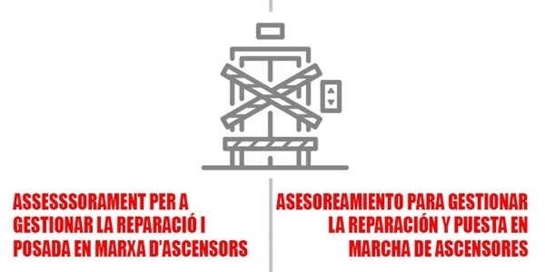 Servei d'assessorament per a gestionar la reparació i posada en marxa d'ascensors afectats per la DANA