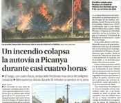 Un incendio colapsa la autovía de Picanya a Valencia
